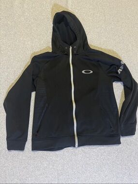 Oakley Men’s L Black Full-Zip Hooded Jacket with Logo